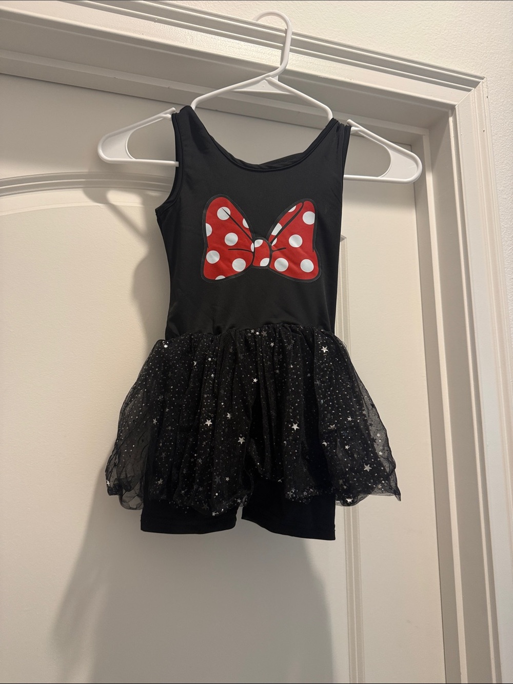 Black Girls' Tutu Costume with Red Polka Dot Bow